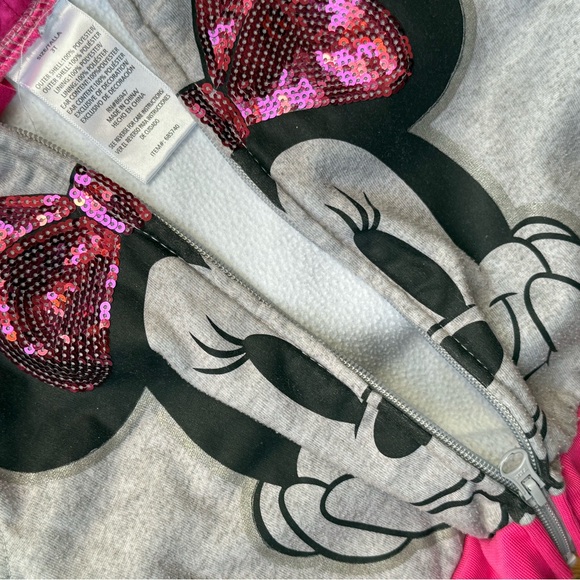 Disney Minnie Mouse Hoodie - Gray with Pink Accents - Picture 5 of 6